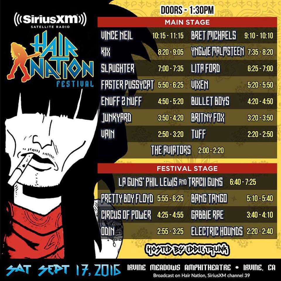 Hair Nation Festival Set Times Announced Metal Magnitude